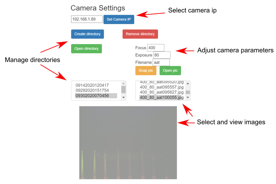 Interactive camera control features